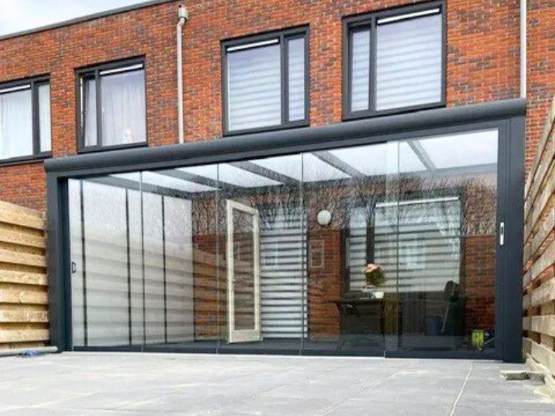 Veranda glazen schuifwanden
