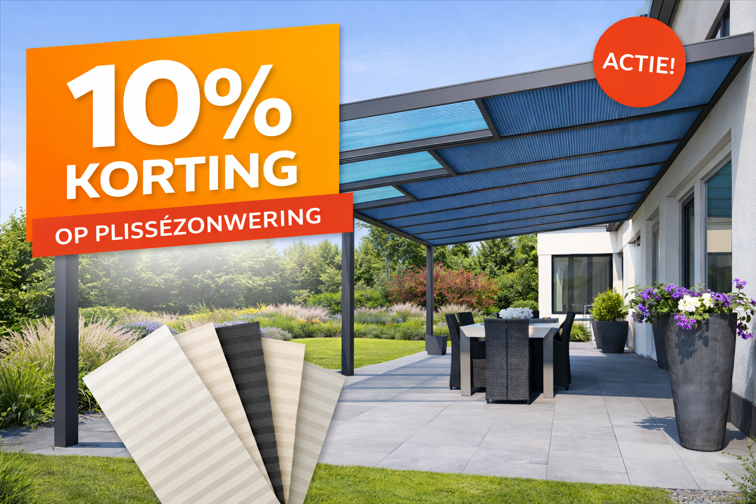 Plissezonwering parlak veranda